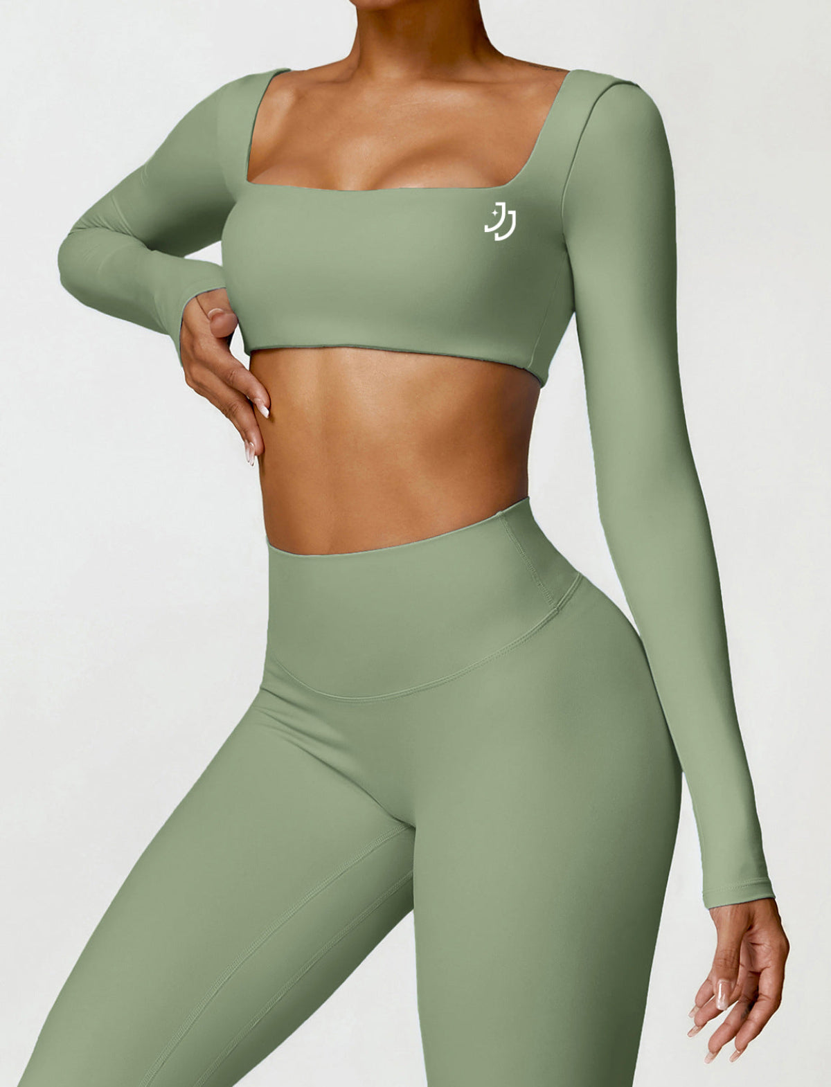 Long Sleeve Crop Top 2-piece Set
