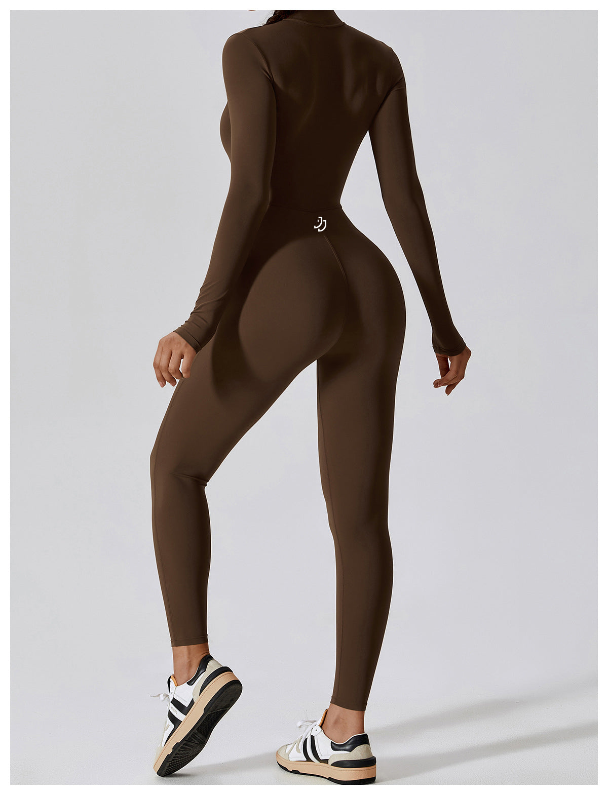 Long-Sleeve Zip-Front Activewear Catsuit