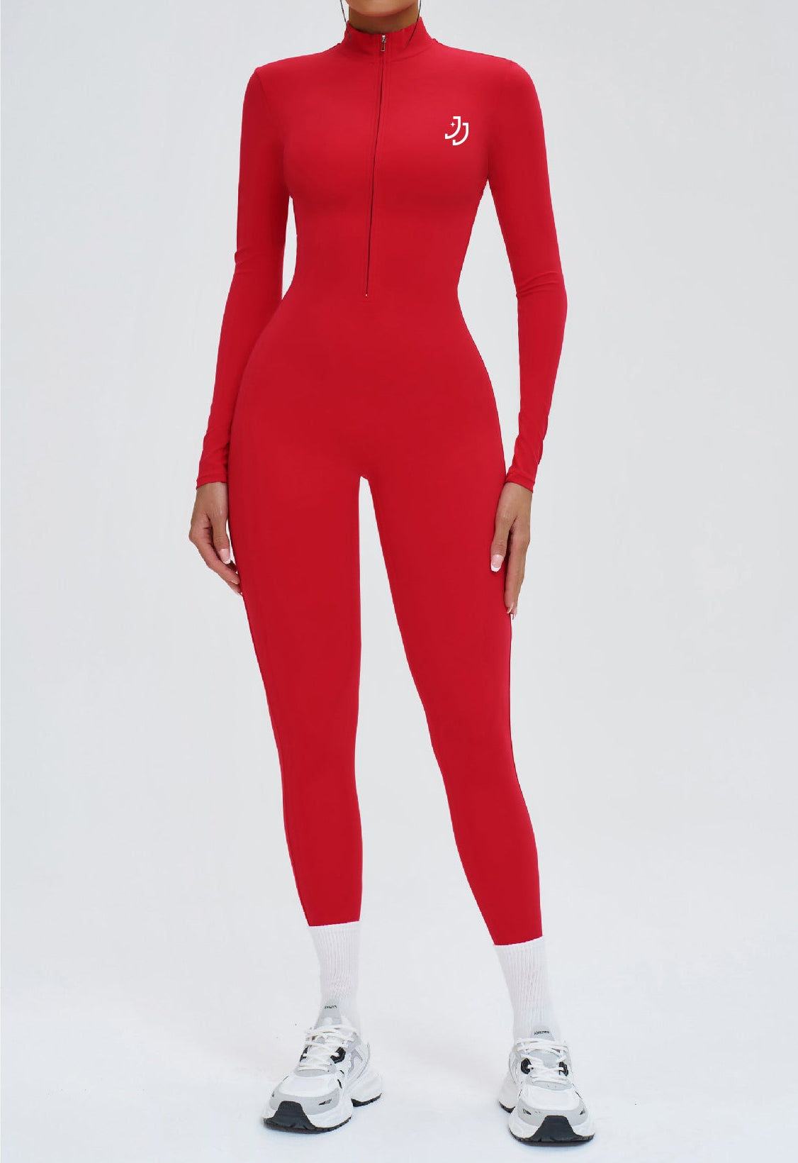 Long-Sleeve Zip-Front Activewear Catsuit